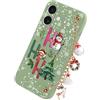 Yoedge Natale Cover per iPhone 17 6,3 con Catena, Natalizia Braccialetto Custodia con Carino Disegni Alberi di Natale, Sottile Silicone TPU Bumper Antiurto Christmas Case para iPhone 17, Verde