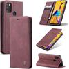 SLWYF Cover Compatible con OnePlus 8, Retro Flip Caso in PU Pelle Premium Portafoglio Custodia Resistente Protezione Chiusura Magnetica Case per OnePlus 8 - Rosso