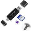 Tuwonwa Lettore di Schede SD,Adattatore per Lettore di Schede di Memoria USB 3.0 2 in 1 Adattatore TF SD Card Reader Nero 5Gbps Compatibile con PC Laptop Tablet Smartphone Supporta SDHC SDXC Micro SDHC