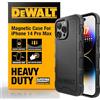 DEWALT Custodia Heavy Duty con Magnete Potente per iPhone 14 Pro Max Compatibile MagSafe, Cover Posteriore Protettiva Antiurto, Resistente alle Cadute, Slim Fit Shockproof, Nero Opaco