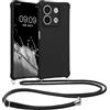 kwmobile Custodia Compatibile con Xiaomi Redmi Note 13 5G Cover - Back Case in Silicone TPU - Protezione Smartphone con Cordino - nero
