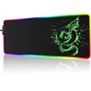 Foulrog Tappetino per mouse da gioco RGB,grande tappetino per mouse a led incandescente con 15 modalità di illuminazione e USB,superficie liscia,impermeabile, per giochi,MacBook,PC,laptop,scrivania(verde)