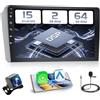 Hikity 2+64G Android 15 Autoradio per Toyota Avensis 2003-2009 Radio Carplay Android Auto, 9 Pollici IPS Touch Screen Radio con Telecamera, Bluetooth, Navi, WiFi, DSP, EQ, Mirror Link