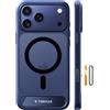 TORRAS Custodia per iPhone 17 Pro Max - Supporto in titanio resistente, compatibile con Magsafe, protezione per pulsanti fotocamera, protezione da cadute da 3,5 m per iPhone 17 Pro Max Cover - Blu