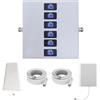 KKBSTR Amplificatore GSM Amplificatore Segnale Cellulare 6 Bande 700/800/900/1800/2100/2600MHz, Migliora il Tuo Segnale 2G/3G/4G/5G