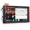 ATOTOEXCEL V10 Autoradio 2 Din Android 7 QLED, Karaoke in Auto, Registrazione Simultanea a 4 Telecamere, 4G SIM/Wi-Fi/USB Tethering, aptX HD Bluetooth, DSP Audio 7.1.2, IA Agentica