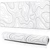 SUNOYA XXL Tappetino per Mouse da Gioco, Tappetino Mouse Gaming, Gaming Mousepad Extra Grande 900 x 400mm - Pad con Base in Gomma Antiscivolo, per Computer Portatile (Bianco)