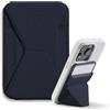 MOFT Portafoglio Magnetico Comptible con Magsafe per iPhone Serie 15/14/13/12, MOVAS Pelle Vegana Supporto Telefono con 2 Porta Carte, 3 Modalità di Visualizzazione, Magneti Forti (Blu Profondo)