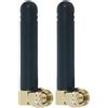 Fohevers Confezione da 2 mini antenna WiFi 2.4G antenna SMA maschio 90 ° gomiti connettore 2DBi piccola antenna di segnale Wifi omnidirezionale per router wireless