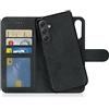 MyGadget Cover per Samsung Galaxy A25 5G - Custodia Libretto Magnetica - Portafoglio Flip Wallet Case - Porta Carte in Similpelle PU Removibile Grigio Nero