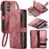 UEEBAI Custodia a portafoglio per Samsung Galaxy Z Fold 6 5G, realizzata a mano, in pelle PU, con scomparti per carte di credito, chiusura magnetica, tasca con cerniera, cavalletto e cinturino da