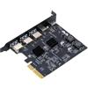NFHK Tre prese USB 3.0 di tipo A per pannello posteriore e doppia scheda adattatore USB 3.1 Type-C USB-C a PCI-E Express ASM3142 VL822