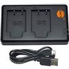 DSTE EN-EL19 - Caricatore USB Dual compatibile con Nikon ENEL19, Casio NP-120, Sony NP-BJ1 - Alimentazione tramite cavo di ricarica micro USB a USB-A 2.0
