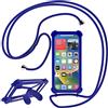 N NEWTOP Cover Universale CV31 per Cellulari Smartphone da 4.7 a 6.5 Pollici Cordino Tracolla Regolabile Cinghia Laccetto Corda TPU Appendere Estate Sport Fitness Inverno Stand Supporto (Blu)