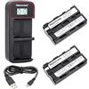 Newmowa NP-F550 Batteria di ricambio (confezione da 2) e display LCD intelligente Caricatore doppio USB per Sony NP-F550 e Sony CCD-SC55 TR516 TR716 TR818 TR910 TR917