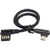 chenyang CY Micro USB 5Pin to USB 2.0 Left Right Angled 90 Degree Data Cable with Sleeve for Tablet & Phone 15cm
