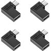 chenyang Confezione da 4 adattatori da USB C a Micro USB, micro USB maschio a USB C femmina, 90 gradi a sinistra, adattatore di collegamento del convertitore ad angolo sinistro supporta la
