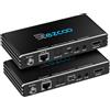 ROFAVEZCO HDMI Extender Arc 4K 60Hz (4:4:4 8bit) HDR10 18Gbps Tramite Cat5e Cat6 con SPDIF Toslink, Poe bidirezionale+IR+CEC - 230ft 1080P, 130ft 4K HDMI2.0 HDCP2.2, Atmos, DTS:X, Down-Scale 4K