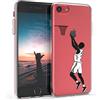 kwmobile Custodia Compatibile con Apple iPhone SE (2020/2022) / 8/7 - Cover Silicone TPU - Protezione Back Case - Cestista nero/bianco/trasparente