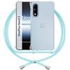 ANFAIRLACE Cover Cordino Compatibile con oneplus nord 5, Custodia Trasparente TPU Morbido Silicone Laccio Chiaro Case, Blu