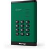 iStorage DiskAshur3 HDD 4TB Verde - Disco rigido portatile sicuro - Protezione password - Resistente alla polvere e all'acqua - Crittografia hardware