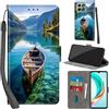 Haninsuze Cover per Honor X6b 4G Custodia Cover Pelle Libro Portafoglio con Porta Carte Magnetica Protezione Antiurto Cuoio Flip Case Custodia, barca