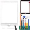 SRJTEK Kit di montaggio in vetro per touch screen di ricambio per iPad 6 Air 2 A1566 A1567, pellicola temperata, colla e strumenti, non schermo LCD (bianco)