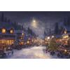 SDOTPMT 7x5ft Sfondi in poliestere di notte Natale Sfondi fotografici dell'albero Natale villaggio Snowscape Sfondo vacanza invernale per i bambini Compleanno Party Photo Booth Props