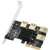 MZHOU PCIe 1 a 4 PCI Express Riser Card - PCIE Riser 4X a 16X Splitter Riser Card - Convertitore USB 3.0 da 1 a 4 PCI-E Scheda adattatore GPU Ethereum Bitcoin Mining (non segnali USB)