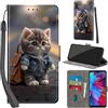 Haninsuze Cover per Xiaomi Redmi Note 7 Custodia Cover Pelle Libro Portafoglio con Porta Carte Magnetica Protezione Antiurto Cuoio Flip Case Custodia Cover per Redmi Note 7, Gatto