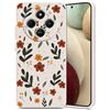 Guxira Cover Protettiva per Xiaomi Redmi 14C 4G, Carino Floreale Design Custodia Antiurto Silicone Cover Antipolvere Protettiva Case per Redmi 14C 4G - Fiori di Foglia