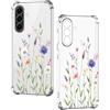 Nuxiady Cover per Samsung Galaxy A26 5G Sottile silicone TPU Trasparente Antiurto Case Fiore Disegni Antigraffio Bumper Cover per Galaxy A26, Foglia di Margherita