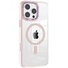N NEWTOP Cover CV44 Compatibile Apple iPhone 14 Plus, Custodia Case TPU Rigida e Morbida Bordi Colorati Retro Trasparente Ricarica Wireless Hard Case Posteriore Anti Urto Cromata Pulsanti (Rosa)