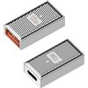 QIANRENON PD120W USB-C femmina a USB3.1 OTG adattatore 10Gbps Tipo C a USB3.1 ricarica rapida connettore dati, lega di zinco/luce LED, argento, 2 pezzi