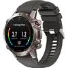 Yikamosi Compatibile con Amazfit Falcon Cinturino per Donne e Uomini,Sgancio Rapido Silicone Chiusura in acciaio inossidabile Cinturino di Ricambio per Amazfit Falcon Smartwatch,Grigio
