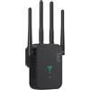 LYPPUL Amplificatore WLAN, ripetitore WLAN da 1200 Mbit/s, amplificatore di segnale WiFi, 2,4 GHz + 5 GHz, WiFi Booster con ripetitore, compatibile con tutti i router con 1 porta WAN, 1 porta LAN