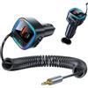 CLIUNT Aux Bluetooth 5.4 Auto Ricevitore Bluetooth, Adattatore Bluetooths Auto con Jack AUX da 3.5mm, BluetoothAuto Auxs 42W (PD 30W & QC 12W), Blue tooth Vivavoce Autos Supporta Chiamate in Vivavoce