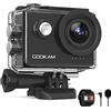 GOOKAM 4K 60fps Action Cam 20MP EIS WiFi Fotocamera Subacquea Impermeabile 40M Sott'Acqua Sports Camera 170° Grandangolare Telecomando Microfono Esterno 2x1350mAh batterie e Accessori