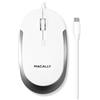 Macally USB-C Silent Mouse per Mac e Windows - 3 pulsanti e rotella di scorrimento - Comodo design ambidestro - Mouse cablato compatto con sensore ottico