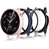 Bigqin Confezione da 4 Custodia Protettiva Compatibile con Amazfit GTR Mini, Custodia Rigida per PC con Proteggi Schermo, Custodia HD con Vetro Temperato - Trasparente Nero Blu Rosa