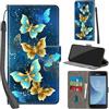 Haninsuze Cover per Samsung Galaxy J3 2017, farfalla dorata | Pelle PU Portafoglio, Porta Carte, Magnetica, Libro, Antiurto Custodia