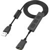 XMSJSIY Adattatore da USB a QD, compatibile con QD (Quick Disconnect) a USB di tipo A, cavo adattatore con volume in linea/Mic Mute Control collega cuffie con PC, laptop - 1,5 m / 4,9 FT