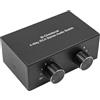 Sarini Interruttore audio L/R 4(2) in 2(4) out Splitter audio stereo bidirezionale silenzioso per altoparlante cuffia Soundbar PC