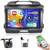 Roinvou DAB/DAB+ 4G+64GB Radio per Kia sportage 2010-2016 Android 15 Soporta Wireless CarPlay Android Auto, 9 Pollici Schermo per Auto con Bluetooth WIFI GPS HIFI FM/RDS SWC AHD Telecamera