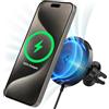 Spigen OneTap Pro MagFit CryoMax Ricarica Wirelss Auto per Cellulare con Ventola di Raffreddamento, Supporto Telefono MagSafe Compatibile con iPhone 17/17e/16/15/14 Pro Max e PixelSnap - Presa d'Aria