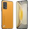 Longstong Custodia Adatta per OPPO A74 (4G) (6.43), Cover in pelle metallica serie CODE - Giallo