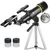 EACONN Telescopio per adulti principianti, apertura 70 mm, 400 mm, supporto AZ completo, multi-coated Optics Rifrattore, telescopio da viaggio con treppiede, adattatore per telefono