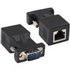 AAOTOKK AOTOKK Adattatore RJ45 a DB9 RS232 Porta Seriale a 9 pin RS232 Maschio a RJ45 Femmina CAT5 CAT6 Ethernet LAN Extend Converter, Adattatore Extender Accoppiatore Porta Seriale DB9 da Rete(2 pezzi)