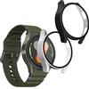 kwmobile 2x Custodia Rigida Smartwatch Compatibile con Samsung Galaxy Watch 7 40mm Cover - Case Vetro Temperato Orologio Fitness - nero/argento