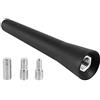 Sound Way Sound-way Antenna Auto Corta 6,5 cm Universale FM/AM/DAB - Mini Antenna Tetto con 3 Viti M4/M5/M6 - Acciaio Inox Impermeabile
